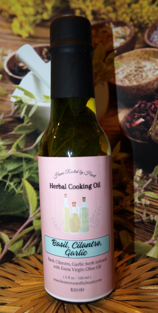 Basil Garlic Cilantro Cooking Oil