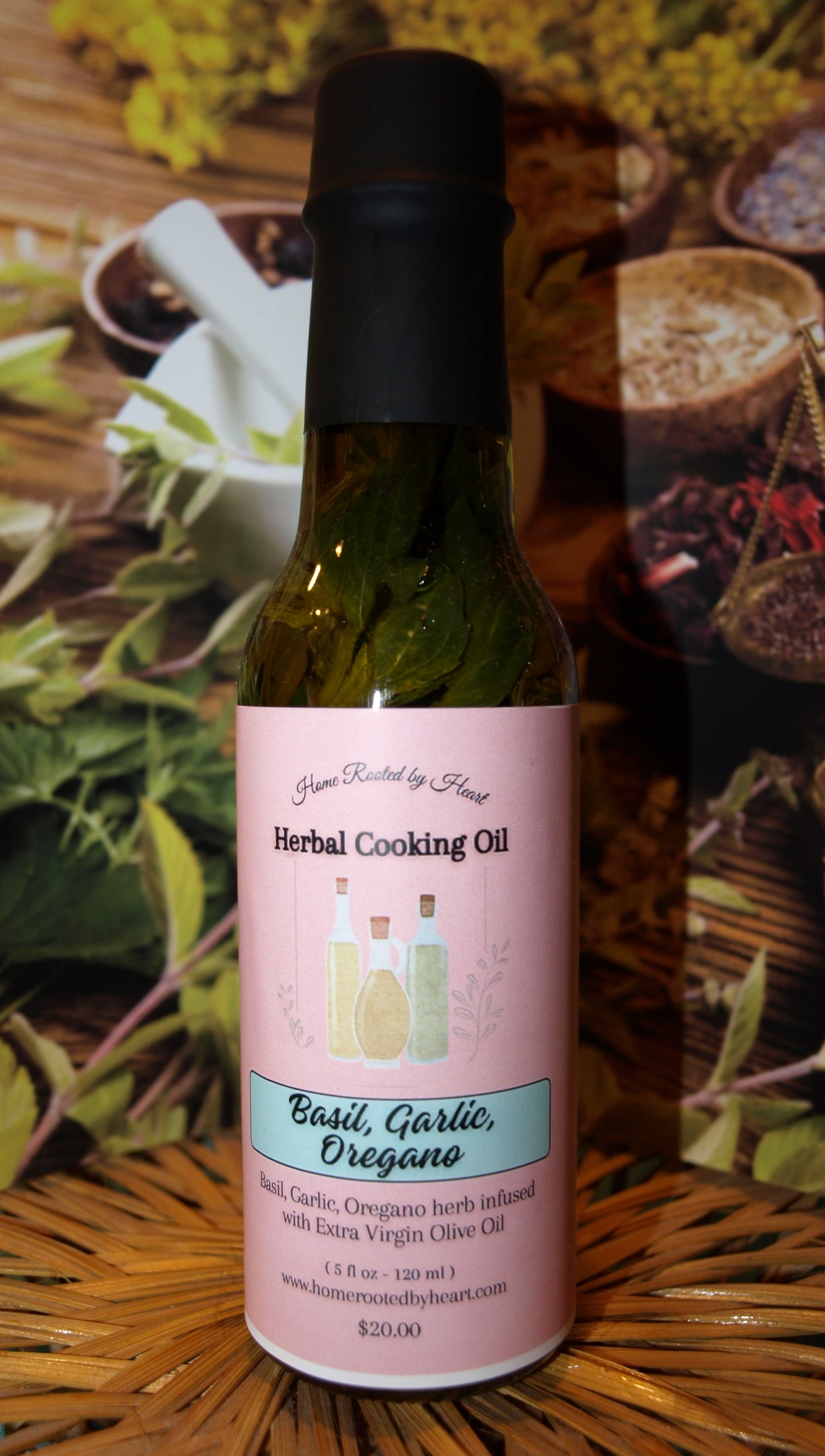 Basil Garlic Oregano Cooking Oil